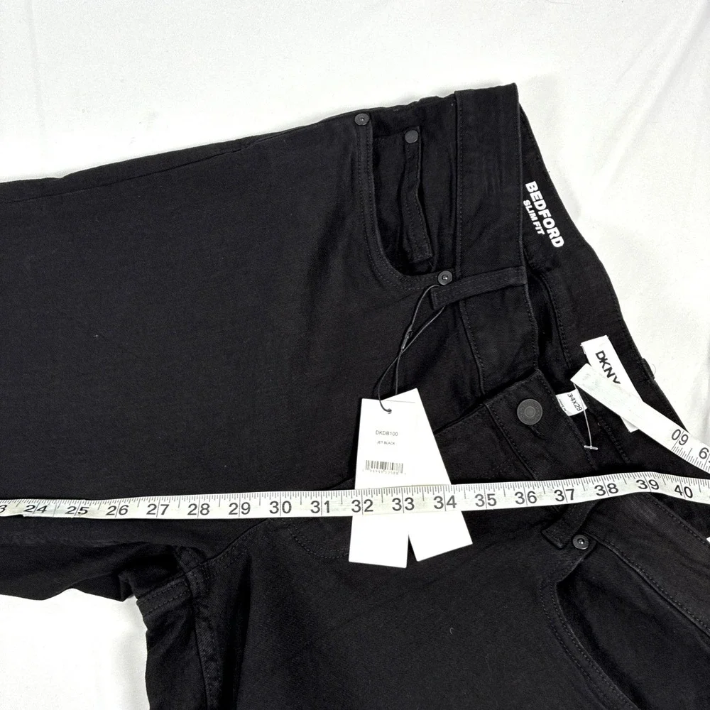 New Mens DKNY Jeans Bedford Slim Black Denim Size 34x29 NWT $79